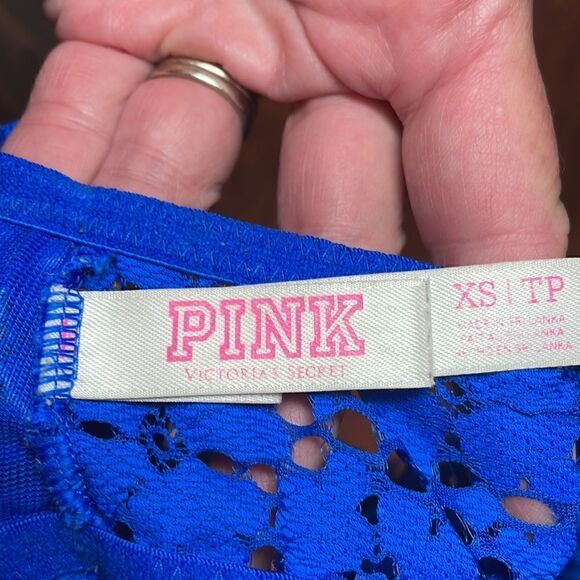 PINK Lace Push Up Bralette, bright blue, XS - Picture 5 of 7